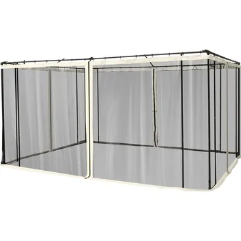 Zahradní altán Moskytiéry pro altán 3 x 4 m, 4 boční stěny | černé + béžové