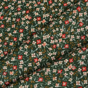 Bavlněný popelín Jane tmavě zelený