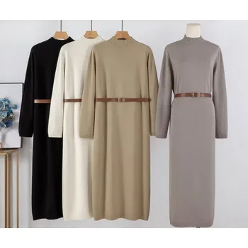 Dámské šaty Šaty Midi úpletové Anny 1017 barva: bílá-smetanová, velikost: L/XL