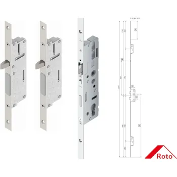 zadlabací zámek Lištový zámek Roto 2CB 600 - 55/92/16/8 | Dveře a&nbsp;dveřní příslušenství Zámky Zámky lištové Zámky lištové Roto C600 2CB