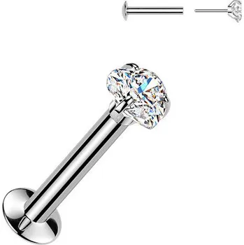 Piercing Šperky4U Piercing do brady srdíčko - PUSH IN labreta - LB1141