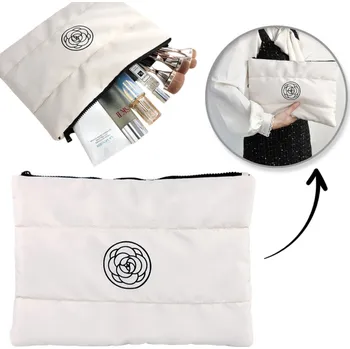 Kosmetická taška Flamenco Mystique Dámská kosmetická taštička, velká, prošívaná, voděodolná, bílá, 22 x 31 cm KS144B