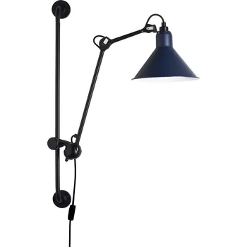 Nástěnné svítidlo DCW éditions Lampe Gras N°210 E14 nástěnné svítidlo s vypínačem Modrá / Kužel