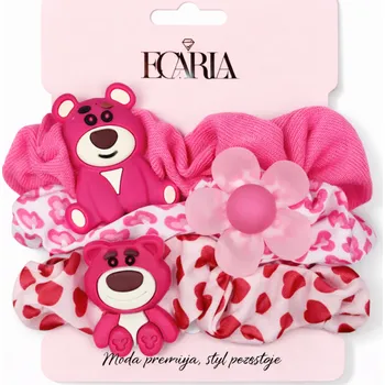 Flamenco Mystique Sada gumiček do vlasů 5 v 1, medvídci, květina GUM190
