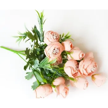 umělá květina Ranunculus, kytice, 27 cm růžová