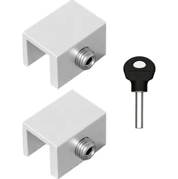 Bezpečnostní zámek na posuvné okno 2 ks Nastavitelný blokátor oken pro děti, domácí mazlíčky a prevenci vniknutí, kovový čtvercový bílá