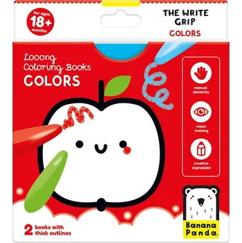 Kresba Omalovánky pro správný úchop pastelky - Barvy - 18m+ | Banana Panda