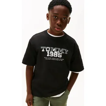 Chlapecké tričko Dětské bavlněné tričko Tommy Hilfiger KB0KB10087.128.176.9BYA černá 99X, vel. 164