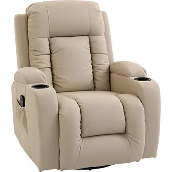 Masážní křeslo Relaxační a masážní křeslo s funkcí polohování | krémově bílé