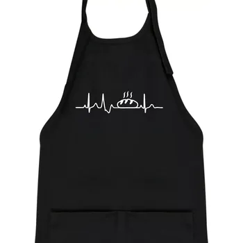 Kuchyňská zástěra Ekg chleba - Dětská zástěra na vaření - Univerzální velikost ( Černá )