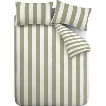 Povlečení Zeleno-krémové povlečení na jednolůžko 135x200 cm Cove Stripe – Catherine Lansfield ID_1682466