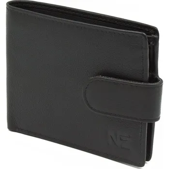 Peněženka Černá kožená peněženka minimalistická na zapínání Nivasaža N19