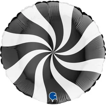 Kruh bílo-černý 18"/46cm fóliový balónek nafukovací