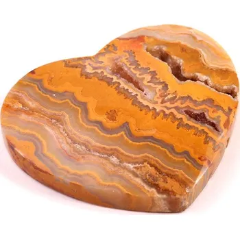 Přírodní kámen Kabošon srdce Crazy Lace Achát č.8057 (37x43x8mm)