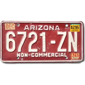 Plechová cedule Americká SPZ Arizona Red 6721-ZN