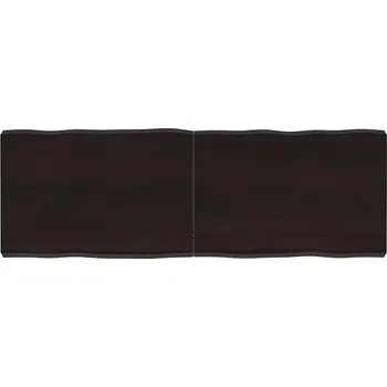 Stolní podložka Nábytek XL Stolní deska tmavě hnědá 120x40x(2-6)cm ošetřený dub živá hrana 364023