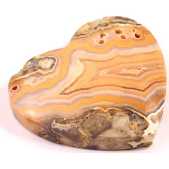 Přírodní kámen Kabošon srdce Crazy Lace Achát č.8059 (36x39x9mm)