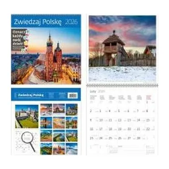 Kalendář Kalendarz 2026 ścienny 30x30 Zwiedzaj Polskę HELMA