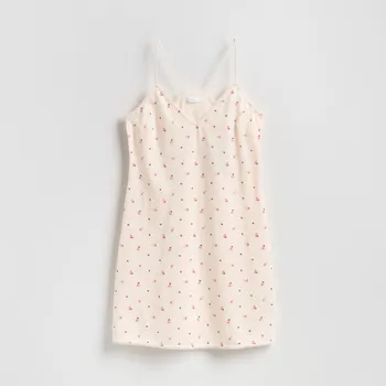 Dámská noční košile Reserved - Vzorovaná noční košile - tělová - 067HQ-02X - 067HQ-02X-L