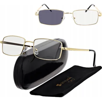 Brýle na čtení Fotochromatické brýle na čtení dioptrické OCELOVÉ FLEX zlaté +3.00