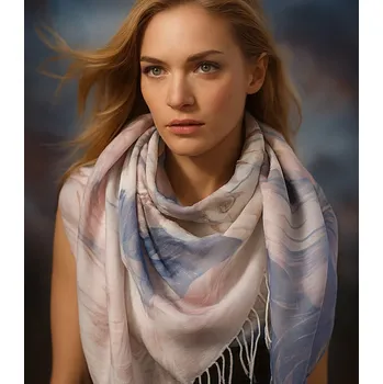 Šátek Agrafka šátek s květinami – polyester