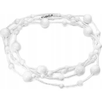 Náhrdelník Dlouhý bílý Náhrdelník Jablonex Kiara Skleněný