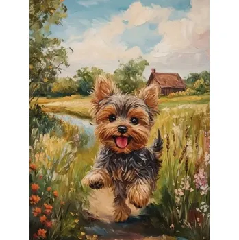 Puzzle NORIMPEX Diamantové malování Jorkšírský teriér 30x40cm
