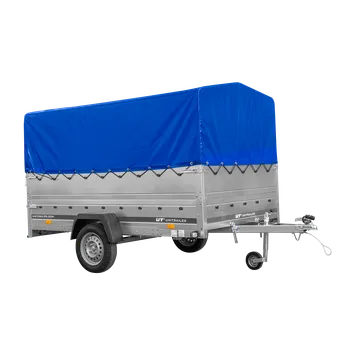 Auto-moto Jednonápravový přívěs na pružinách 264x150 UNITRAILER GARDEN 265/R KIPP s bočnicemi BIS, rámem H-800 a modrým krytem
