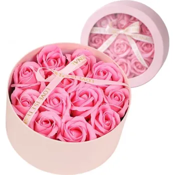 Mýdlo Flamenco Mystique Kytice vonných mýdlových květů v dekorativní krabičce, růžové růže BUK26R