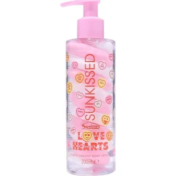 Tělové mléko Sunkissed tělový krém Love Hearts Body Lotion, Blackcurrant, 200ml