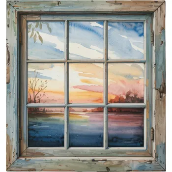 Obraz Samolepící 3D dekorativní nálepka s 3D efektem 74x80 cm - Akvarely na okno