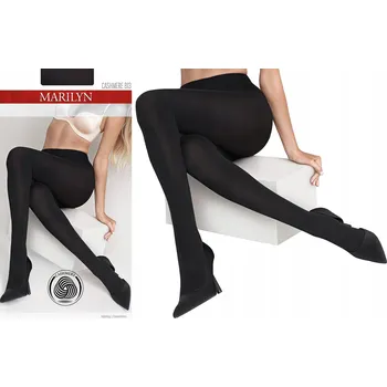 Dámské punčochy Punčocháče Marilyn černé hladké 80 DEN s kašmírem velikost 3/4