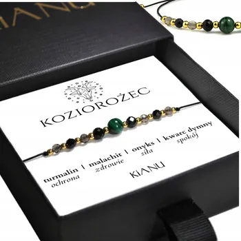 Náramek Nastavitelný stříbrný pozlacený náramek s kameny pro Kozoroha