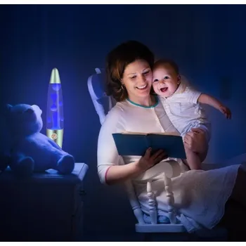 Stojací lampa Deminas | Okouzlující lávová lampa - noční lampa s lávovým voskem Barva: Modrá