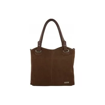 Barberinis kabelka z pravé semišové kůže hnědá