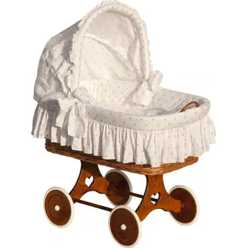 Scarlett Proutěný košík na miminko s boudičkou Hvězdička - béžový