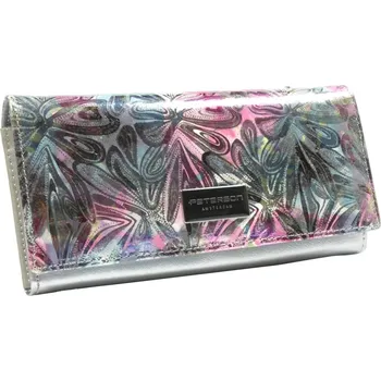 Peněženka Módní dámská koženkovo-kožená peněženka Peterson Jeanea, stříbrná