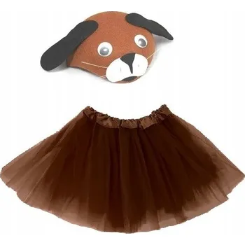 Čepice SUPER sada Kostým Pes Pejsek TuTu Hnědá 30cm Čepice 2el MK540