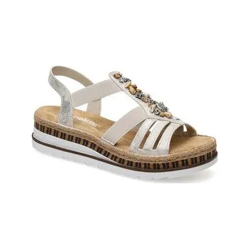 Dámská móda Sandály Rieker V7949-90 Stříbrné rhodiování 39