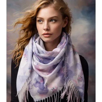 Šátek Agrafka šátek s květinami – polyester