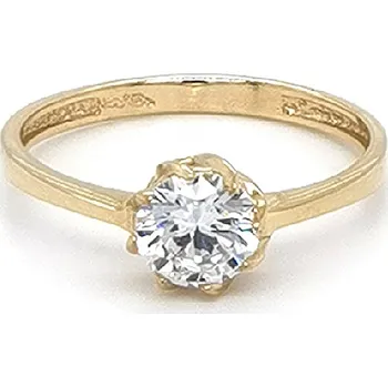 Prsten Zlatý solitérní prsten se zirkonem