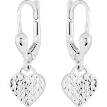 Náušnice Leru Zlaté visací náušnice srdíčka 2 varianty Náušnice: bílé zlato (váha 1,58g)