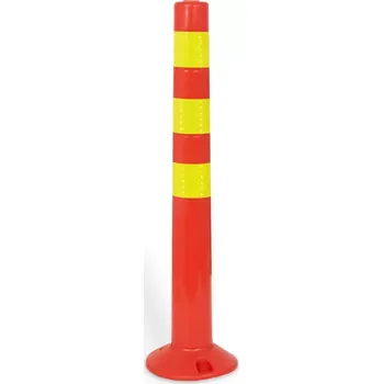 Plotový sloupek Oranžový plastový sloupek s reflexním pruhem - 8 x 75 cm, 81011098