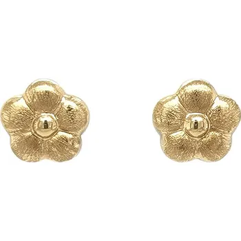 Náušnice Zlaté matné náušnice květinky