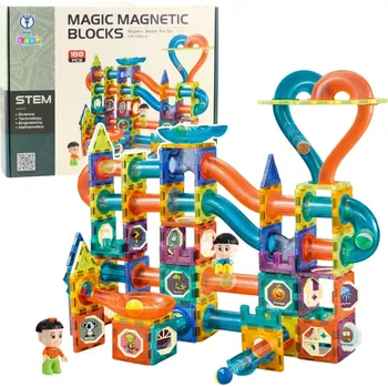 ostatní stavebnice Magnetické stavebnice s kuličkovou dráhou 188 ks MAGIC MAGNETIC BLOCKS