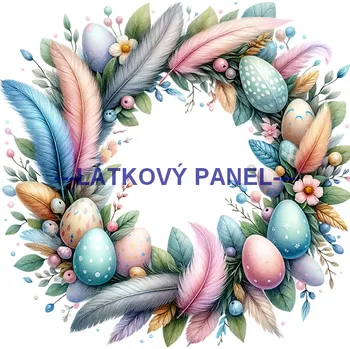 Látkový panel - Věneček jarní - VE-111 Velikost: 15x15cm, Materiál: Bavlna