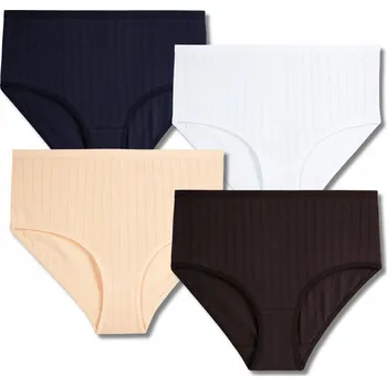 Kalhotky Dámské kalhotky s vysokým pasem KALHOTKY jemný proužek MAXI 4-páry MORAJ 3XL