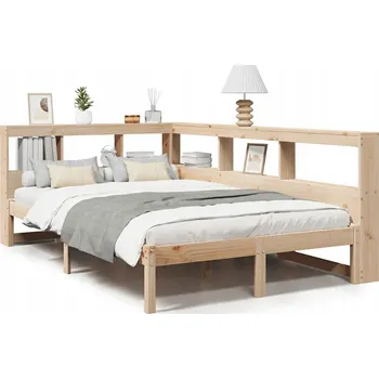 Postel Postel s regálem z masivního borovicového dřeva 138,5 x 218,5 x 80 cm