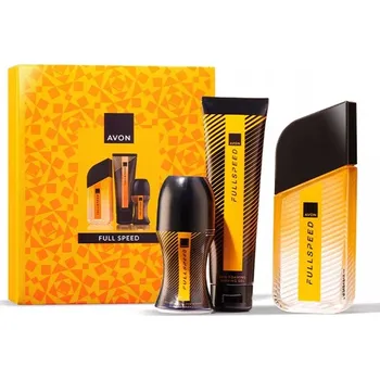 Kosmetická sada Avon Full Speed dárková sada pro muže: toaletní voda + deodorant + gel
