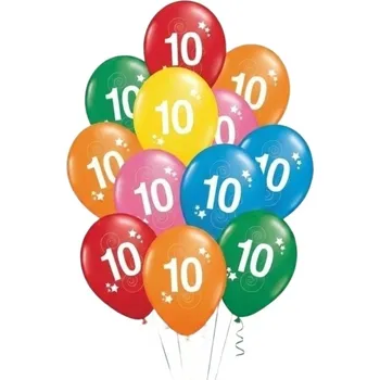 Latexové balónky číslo 10 mix barev 12ks